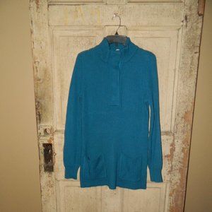 Soft Surroundings Highland Chunky Knit Teal Tunic Sweater Size Small (KK-1)
